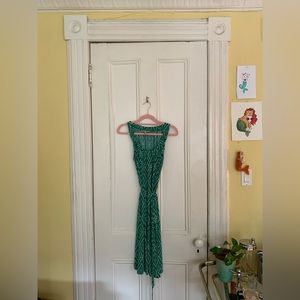 banana republic green patterned dress